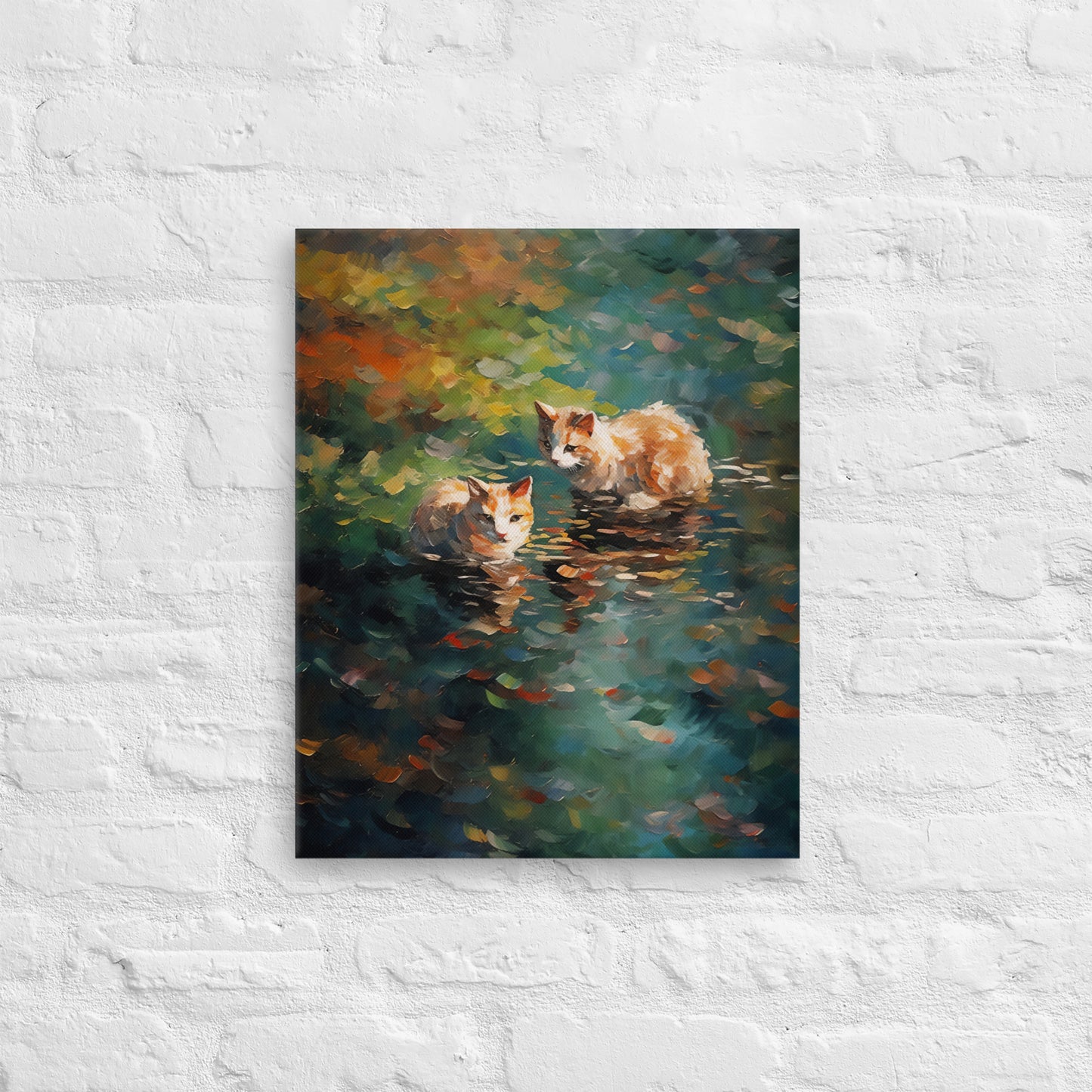 Katten Donker op Lelie Canvas - Claude Monet Stijl