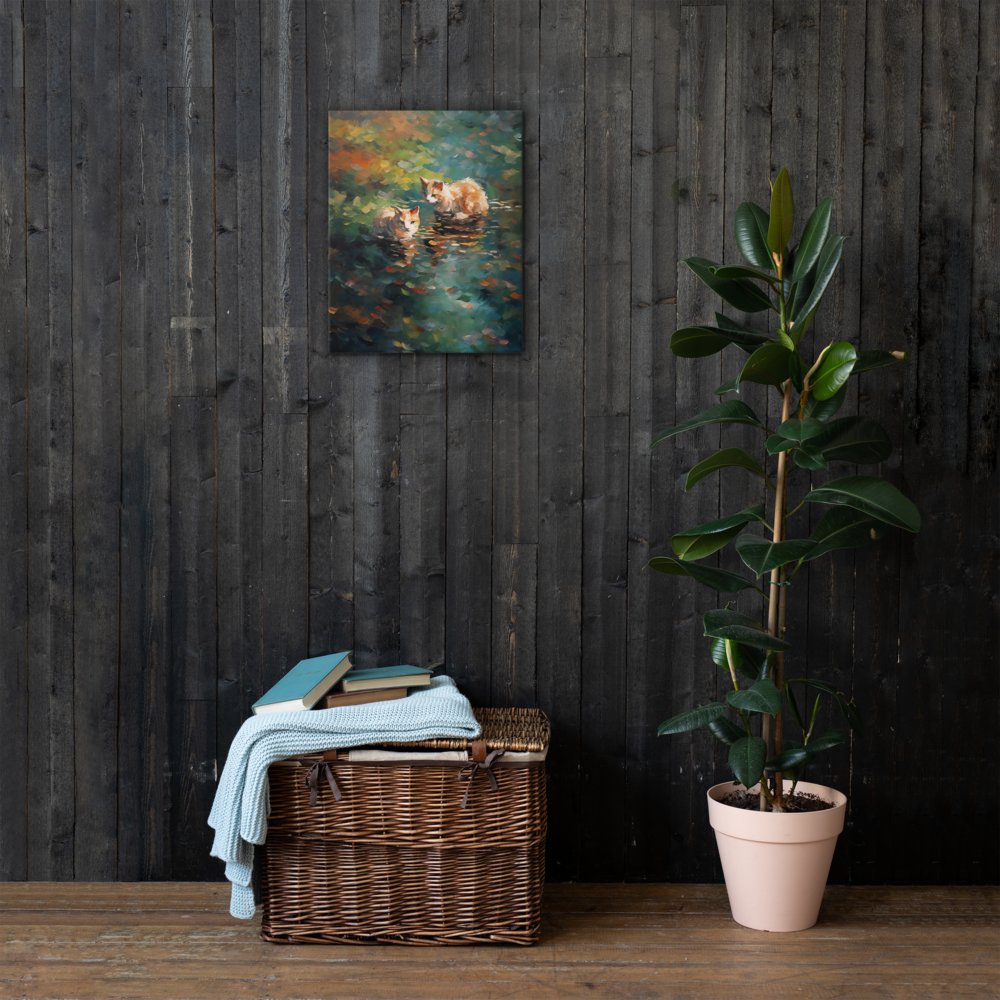 Katten Donker op Lelie Canvas - Claude Monet Stijl