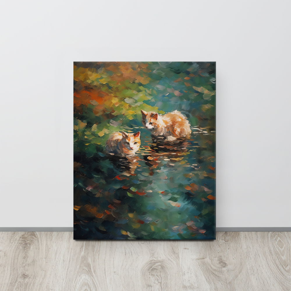 Katten Donker op Lelie Canvas - Claude Monet Stijl
