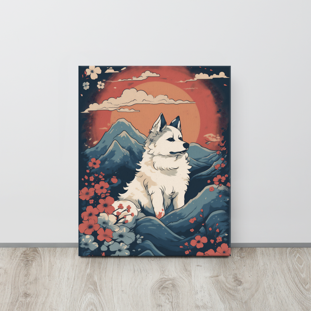 Honden Portret op Canvas - Japanse Hokusai Stijl