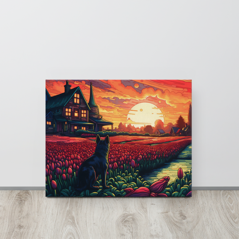 Duitse Herder bij Zonsondergang - Nostalgie Collectie