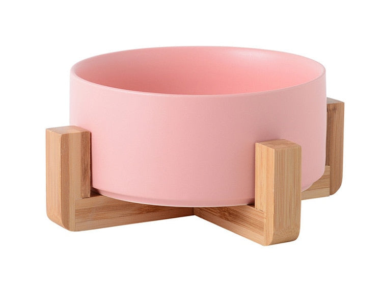 Sagano Keramische Voerbak met Bamboe Frame