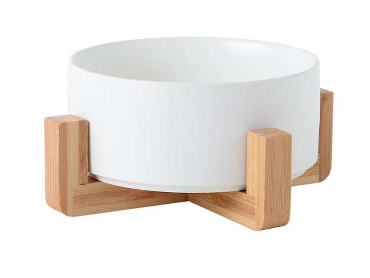 Sagano Keramische Voerbak met Bamboe Frame