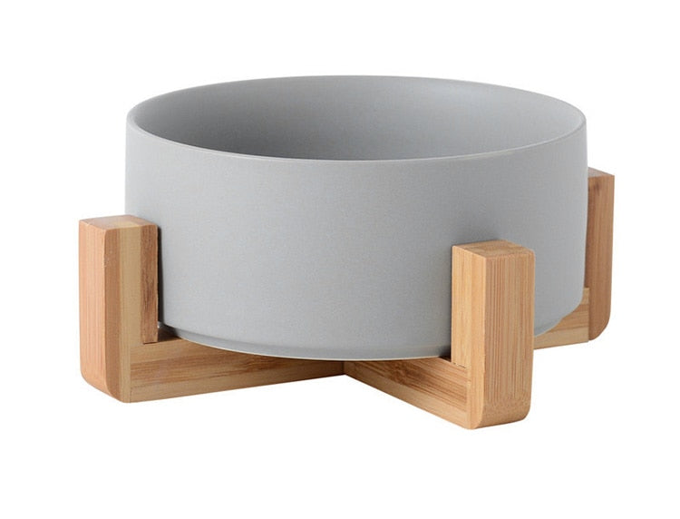 Sagano Keramische Voerbak met Bamboe Frame