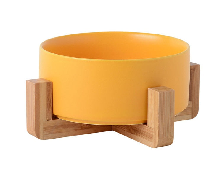 Sagano Keramische Voerbak met Bamboe Frame