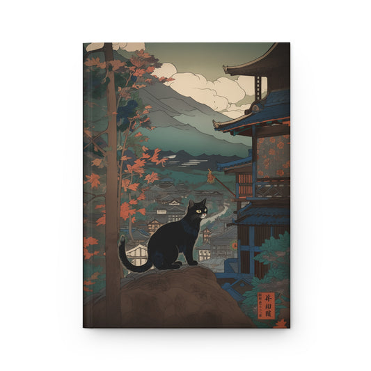 Notitieboek Journal - Maanlicht Kat in Ukiyo-e Stijl