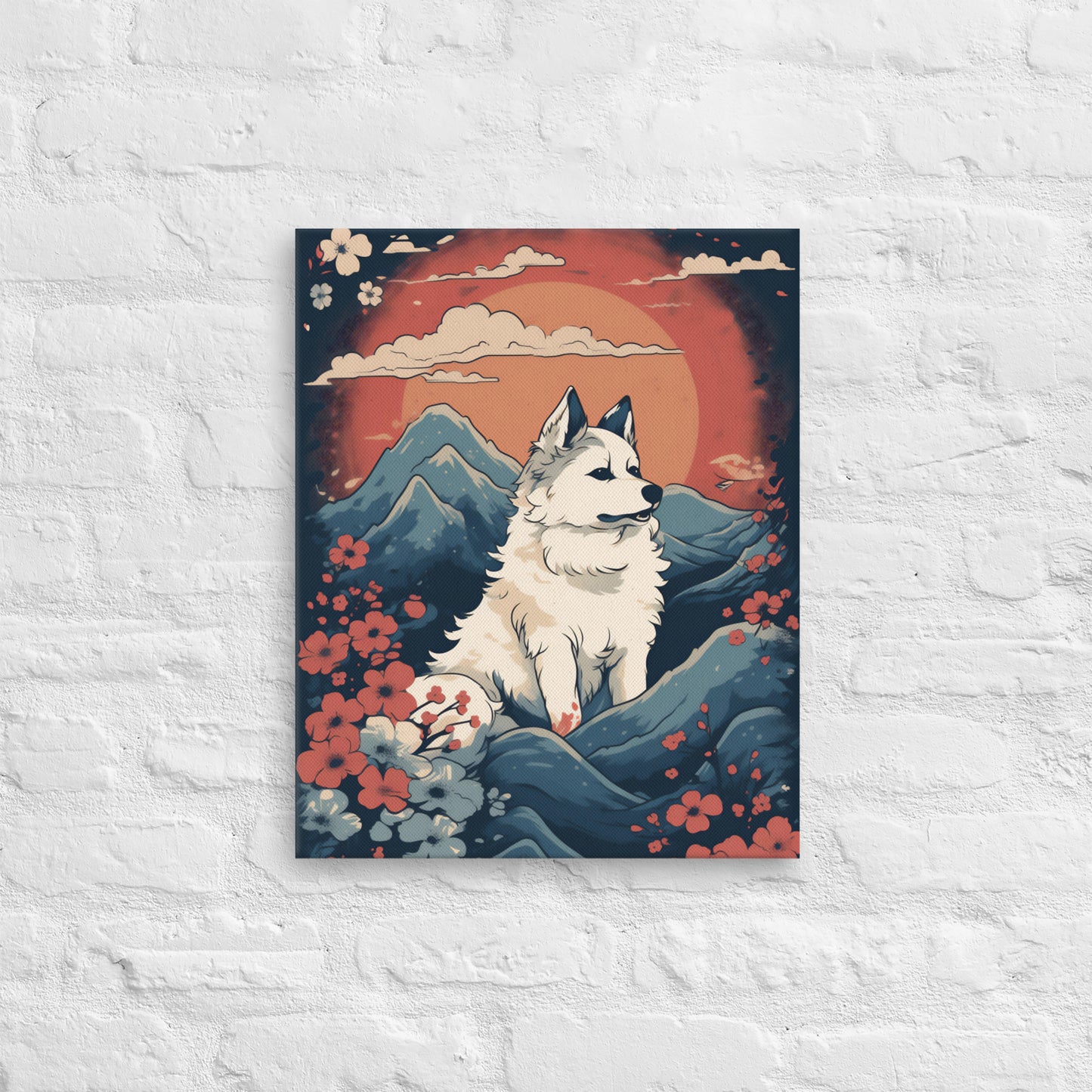 Honden Portret op Canvas - Japanse Hokusai Stijl
